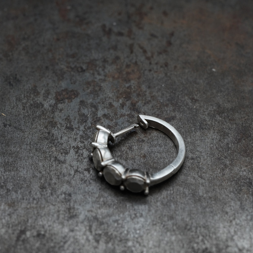 Band - [4BrilliantRound, SV, Hoops Earrings]